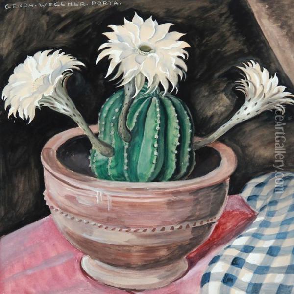 Still Life With Cactus Oil Painting - Gerda Wegener