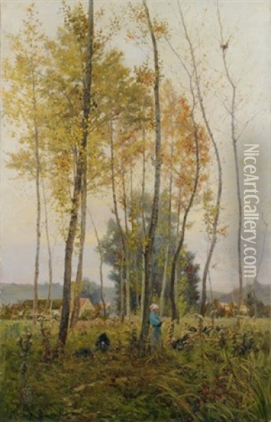 Jeune Femme Dans Le Sous Bois Oil Painting - Maurice Dainville