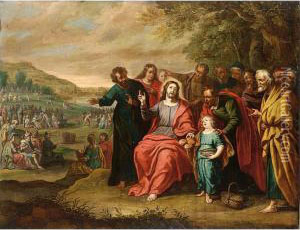 The Feeding Of The Five Thousand Oil Painting - Abraham Willemsens