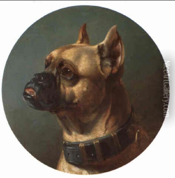 Bulldogge Oil Painting - Carl Reichert