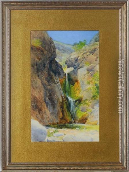 Easton Canyon Falls, California Oil Painting - Harley Dewitt Nichols
