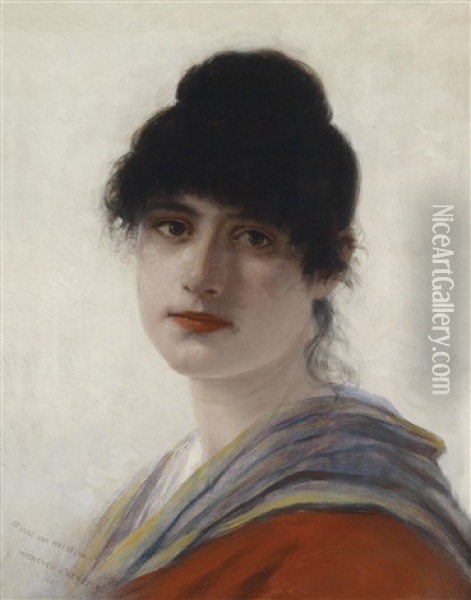 Portrait Einer Venezianerin Oil Painting - George Von Hoesslin
