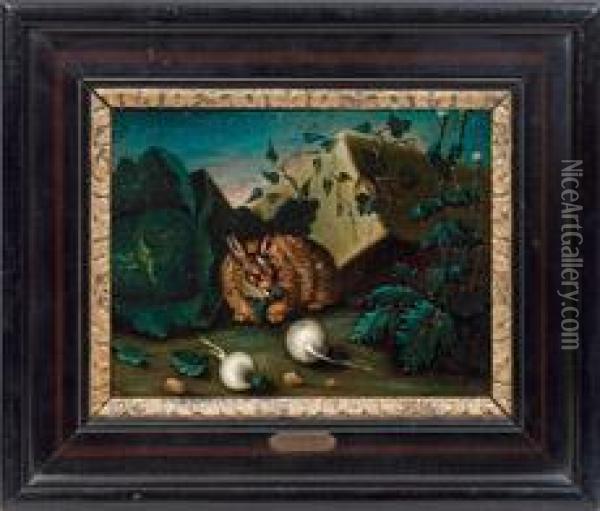 Kaninchen Mitruben Oil Painting - David de Coninck