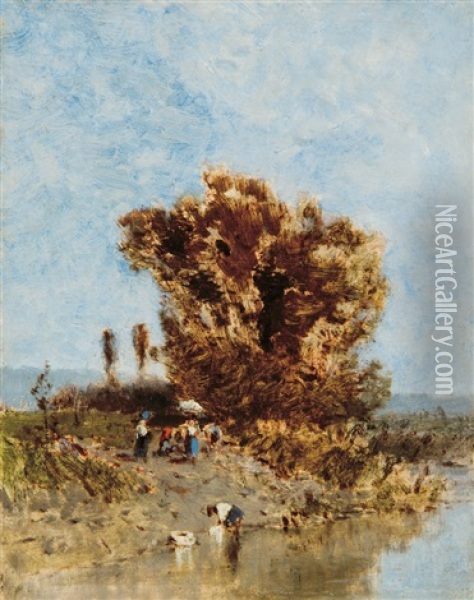 Summer Forenoon Oil Painting - Geza Meszoely