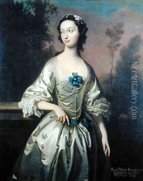 Portrait of Frances Maria Fountayne Oil Painting - Joseph Highmore