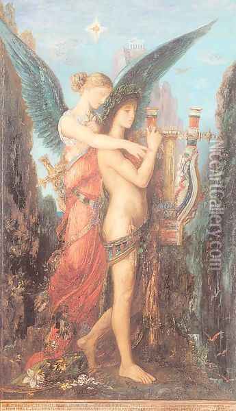 Hesiod and the Muse 1891 Oil Painting - Gustave Moreau