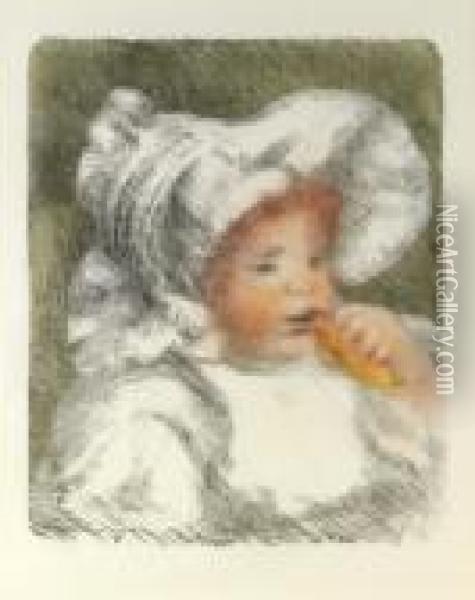 L'enfant Au Biscuit (jean Renoir) (delteil; Stella 31) Oil Painting - Pierre Auguste Renoir