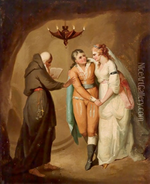 Hochzeitsszene (after John Dryden) Oil Painting - William Hamilton
