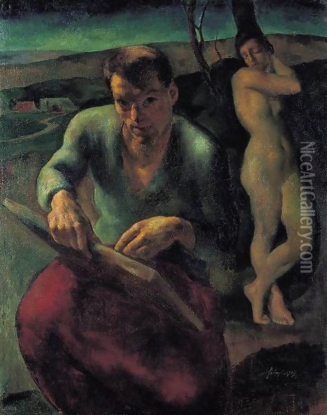 Self Portrait 1919 Oil Painting - Istvan Desi-Huber