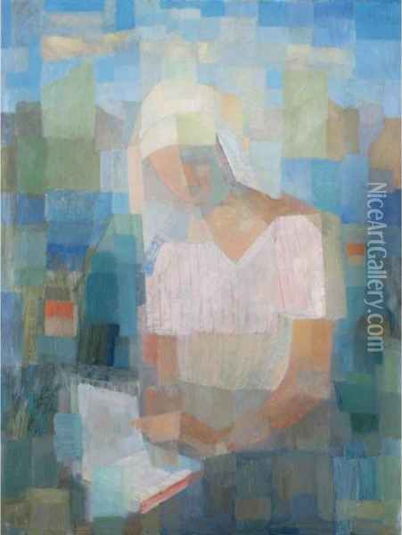 Reading Woman Oil Painting - Oskar Wilhelm Luthy