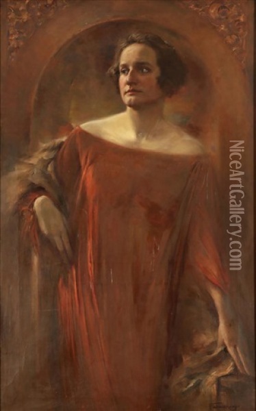 Portrat Von Ursula Stein Oil Painting - Ludwig Carl Wilhelm Fahrenkrog