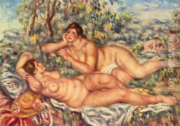 Peace after the bath Oil Painting - Pierre Auguste Renoir