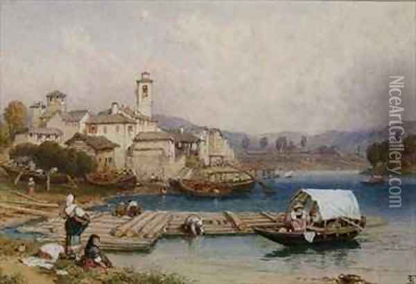 Lake Maggiore Oil Painting - Myles Birket Foster