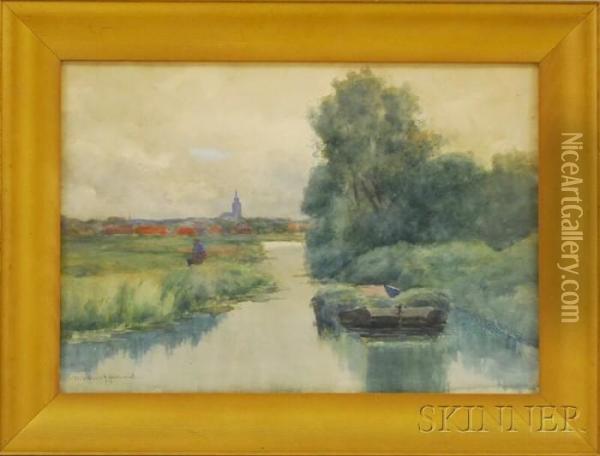 Country Pond Oil Painting - Melbourne Havelock Hardwick