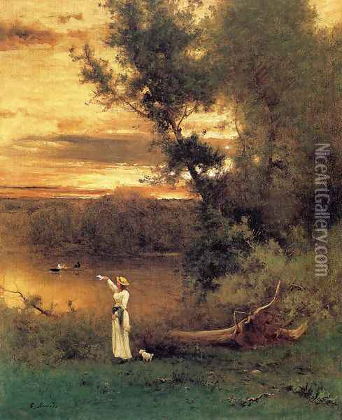 Shades of Evening Oil Painting - George Inness