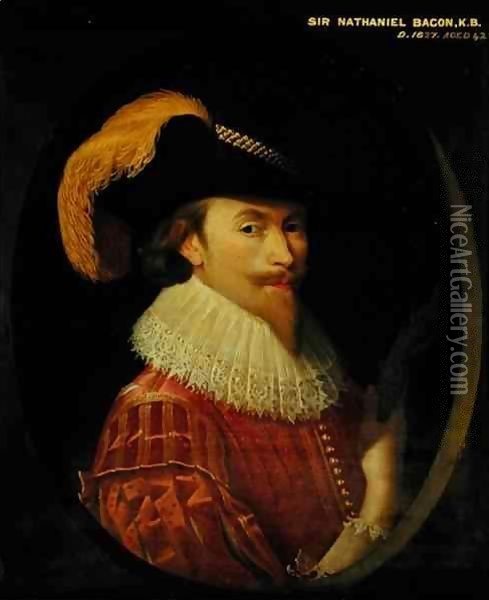 Self Portrait Aged 42 Oil Painting - Sir Nathaniel Bacon