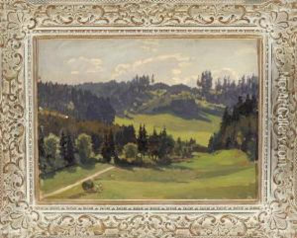 Allgauer Landschaft Oil Painting - Albert Wunderlich