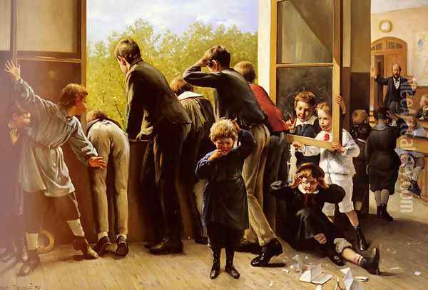 The Class Pranksters Oil Painting - Auguste Joseph Trupheme
