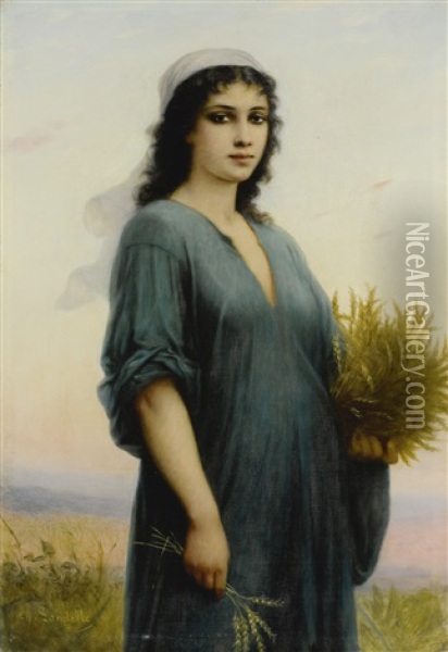 Ruth Or The Gleaner Oil Painting - Charles Zacharie Landelle