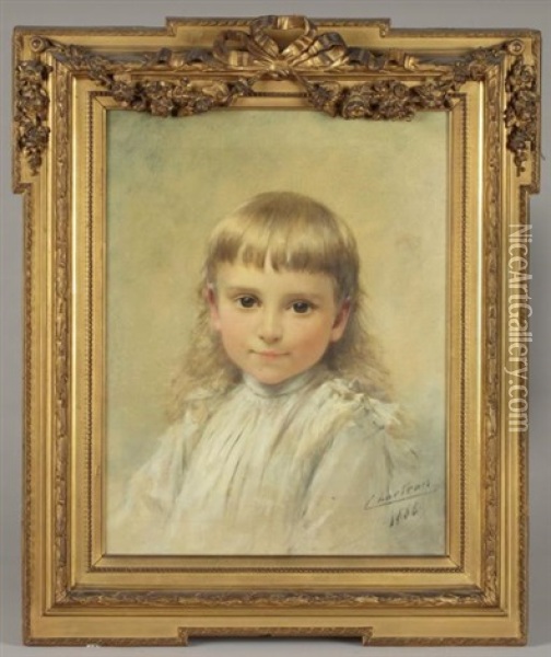 Portrait D'enfant Oil Painting - Theobald Chartran