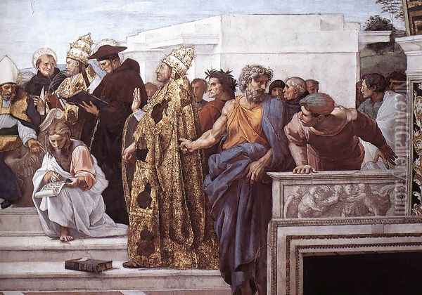 Disputation of the Holy Sacrament (La Disputa) [detail: 13] Oil Painting - Raphael