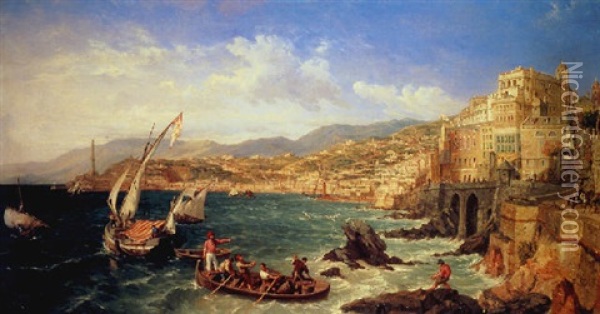 View Of Genoa Oil Painting - William Parrott