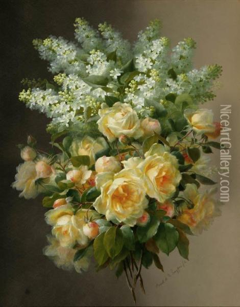 Lilacs And Roses Oil Painting - Paul De Longpre