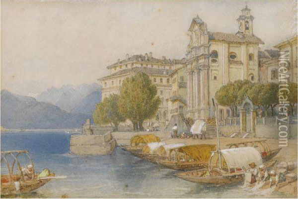 Isolabella, Lake Maggiore Oil Painting - Myles Birket Foster