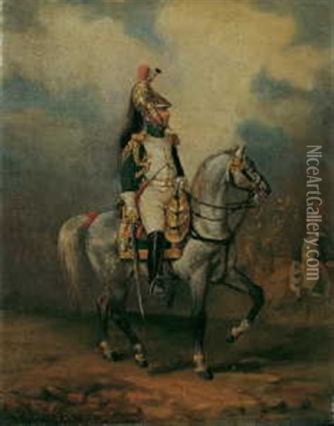 Ein Franzosischer Dragoneroffizier Unter Napoleon I Oil Painting - Ludwig Elsholtz