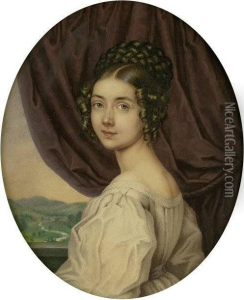 Bildnis Einer Jungen Dame Oil Painting - Franz Napoleon Heigel