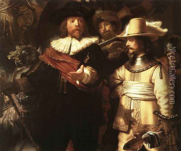 The Nightwatch (detail-1) 1642 Oil Painting - Rembrandt Van Rijn