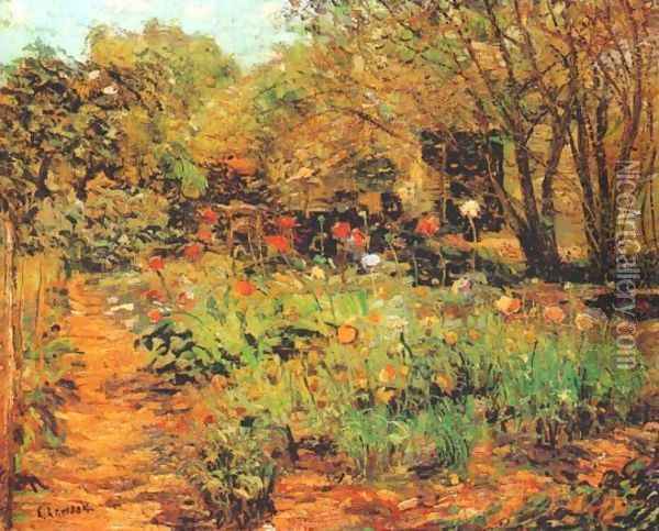 Garden Landscape Oil Painting - Ernest Lawson
