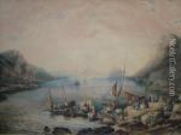 Dartmouth Harbour Oil Painting - Joseph Mallord William Turner