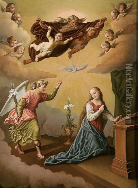 The Annunciation Oil Painting - Emmanuel Kratky