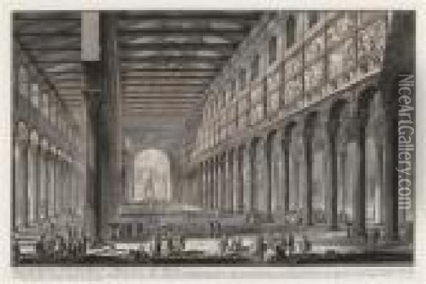 Spaccato Interno Della Basilica Di San Paolo Fuori Delle Mura Oil Painting - Giovanni Battista Piranesi