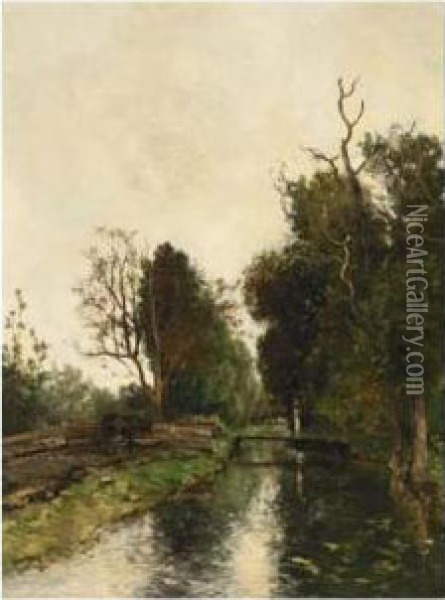'de Broeksloot Te Voorburg' Oil Painting - Paul Joseph Constantine Gabriel