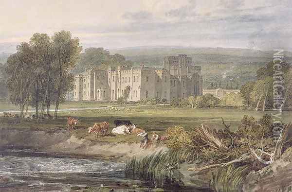 View of Hampton Court, Herefordshire, from the south-east, c.1806 Oil Painting - Joseph Mallord William Turner