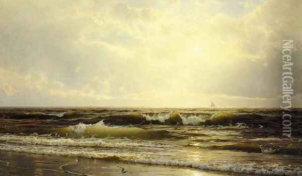 Distant Sails at Dusk Oil Painting - William Trost Richards