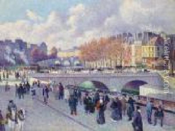 La Seine Au Pont Saint-michel Oil Painting - Maximilien Luce