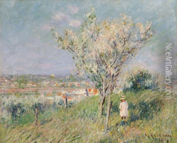 Arbres En Fleurs A Eragny Oil Painting - Gustave Loiseau
