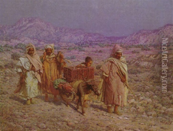 Sur Une Route Du Maroc Oil Painting - Louis Auguste Girardot
