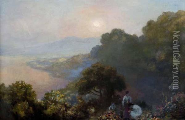 View Of Killiney From Lennox Robinson's House Oil Painting - George Russell Dartnell