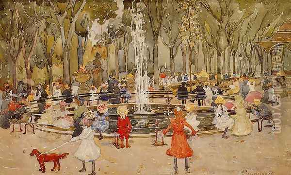 In Central Park New York Oil Painting - Maurice Brazil Prendergast