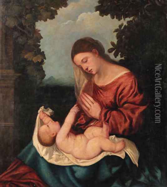 The Madonna and Child Oil Painting - Tiziano Vecellio (Titian)