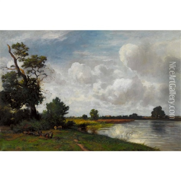 Uferlandschaft Oil Painting - Otto Froelicher