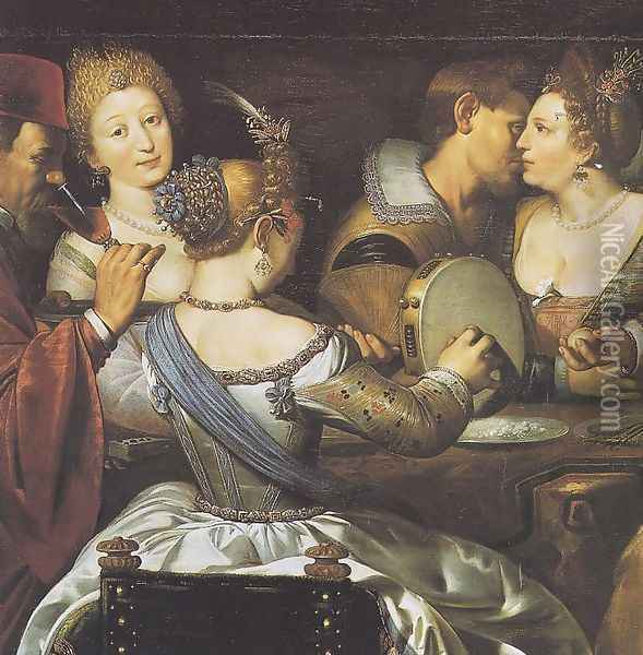 The Five Senses (detail) 1737 Oil Painting - Ludovicus Finsonius (see FINSON, Louis)
