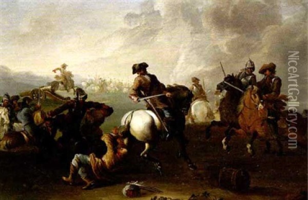 Cavalry Engagement Oil Painting - Karel Breydel