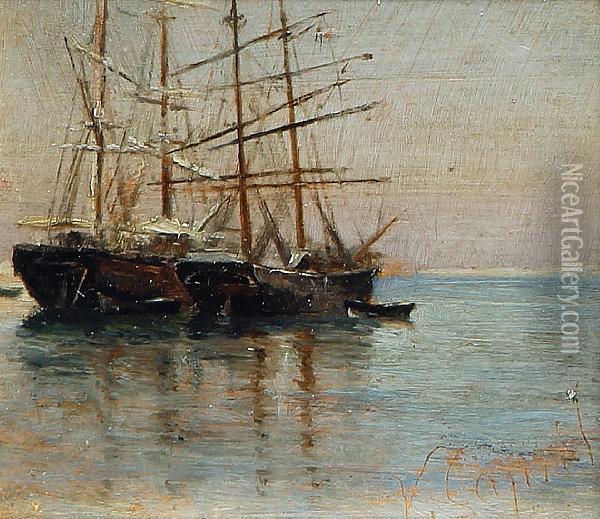 Barche Oil Painting - Vincenzo Caprile