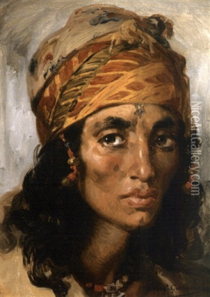 Portrait D'une Jeune Fille Algerienne Oil Painting - Gustave Achille Guillaumet