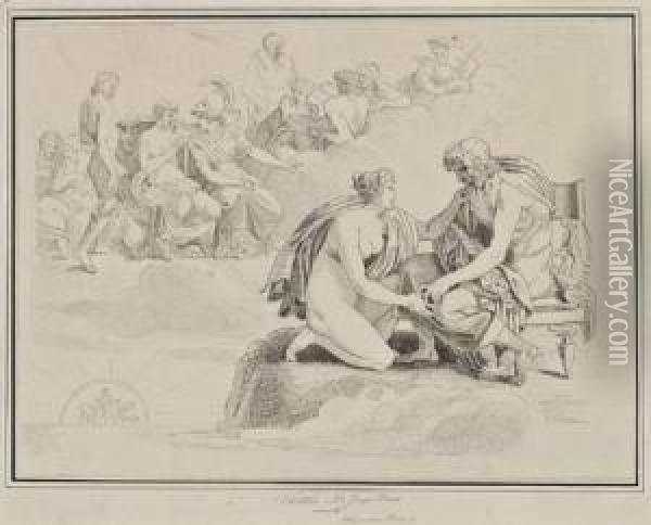 Thetis Und Zeus Oil Painting - Friedrich Heinrich Fuger